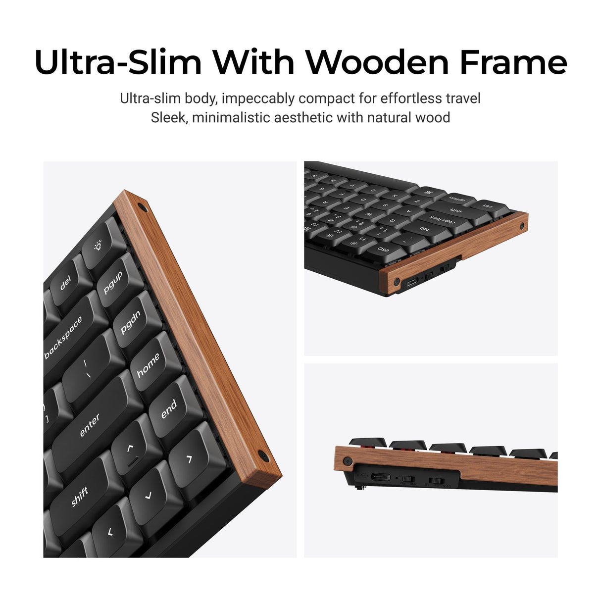 Keychron K3 Ultra 8K Wireless Custom Mechanical Keyboard Wooden Frame
