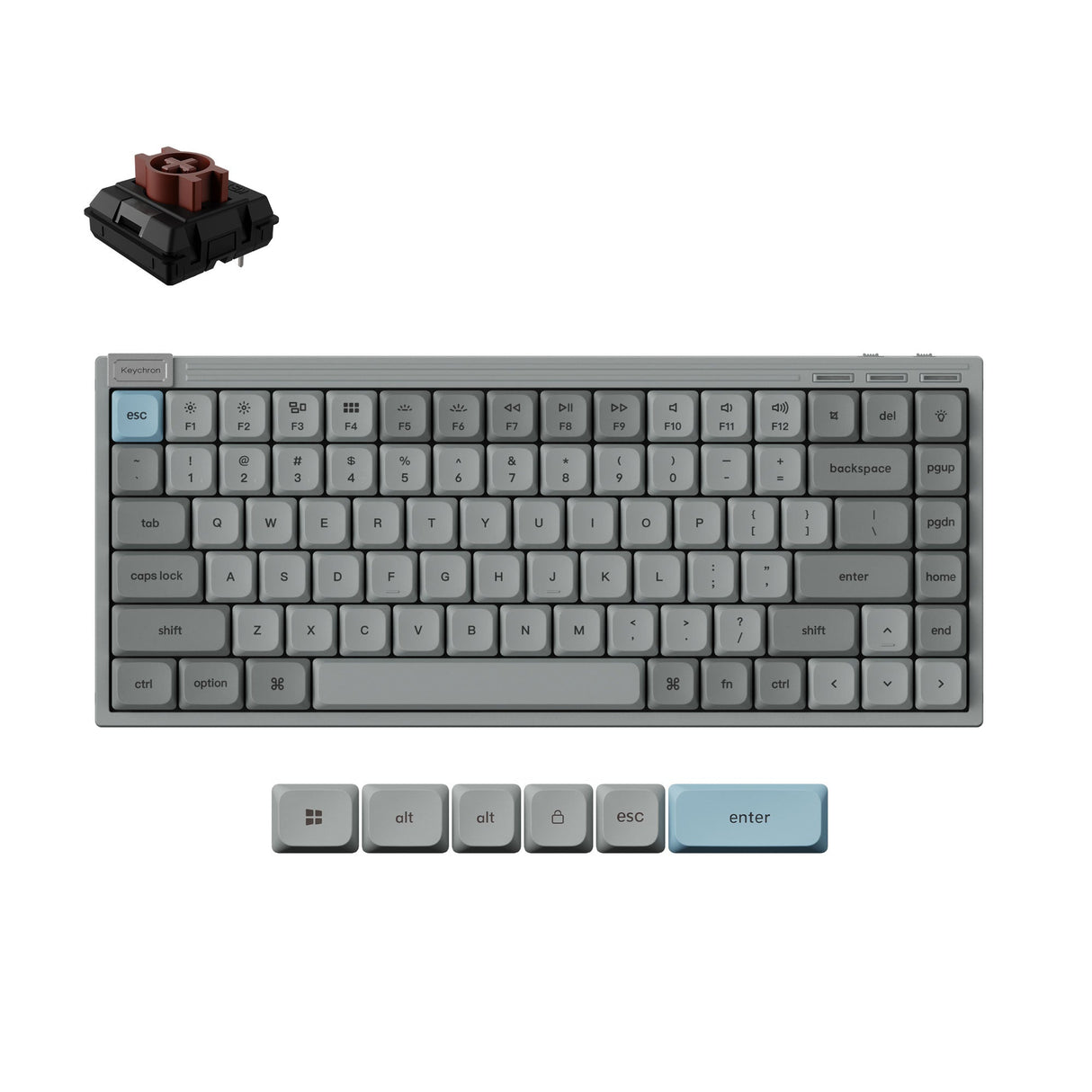 Keychron J9 Wireless Hot-swappable RGB Backlight Brown Switch - Gray