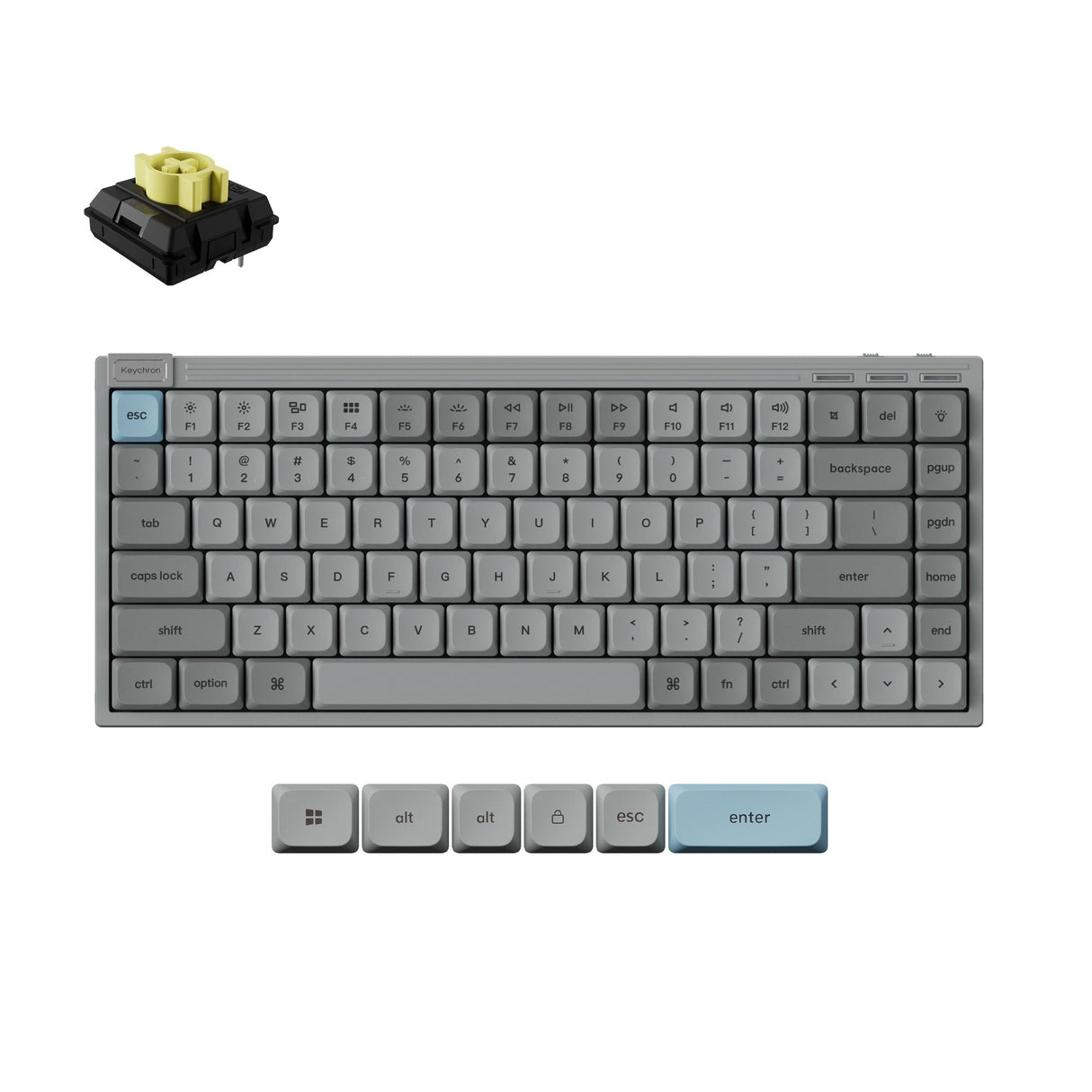 Keychron J9 Wireless Hot-swappable RGB Backlight Banana Switch - Gray