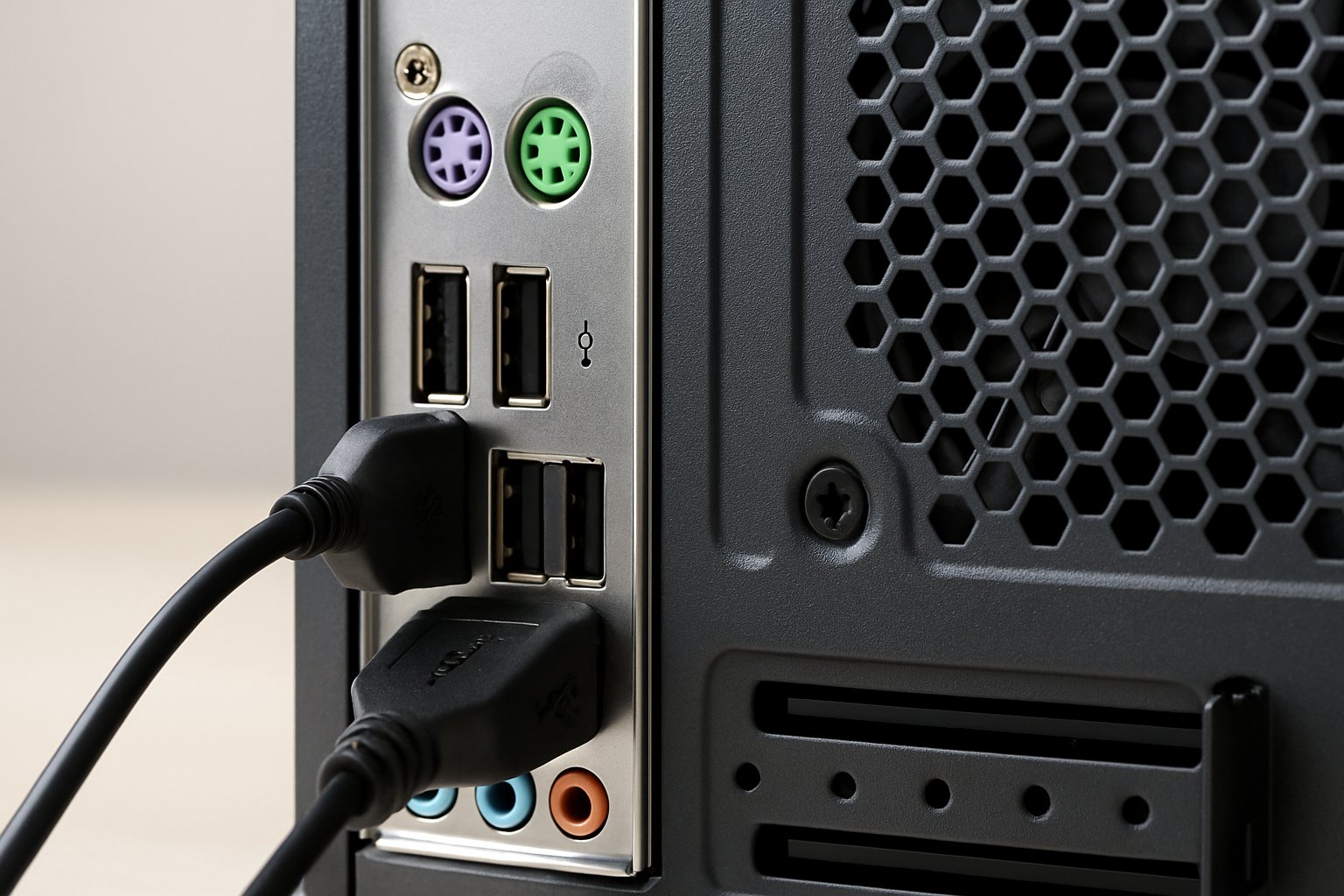 where to plug in keyboard and mouse on pc