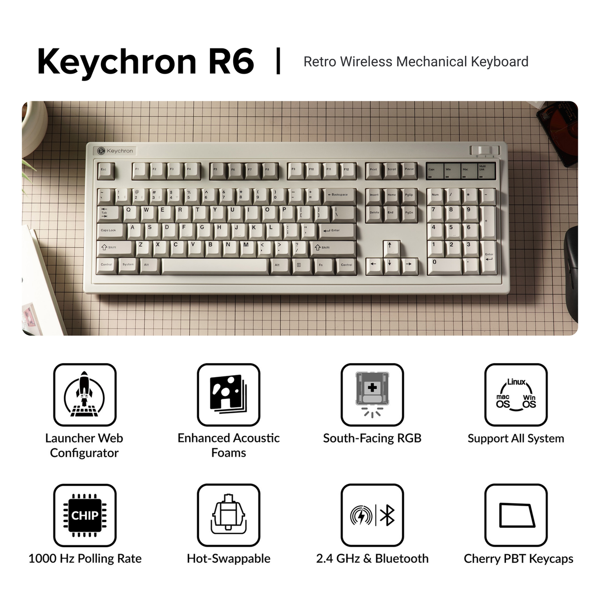 Keychron R6 QMK Wireless Mechanical Keyboard