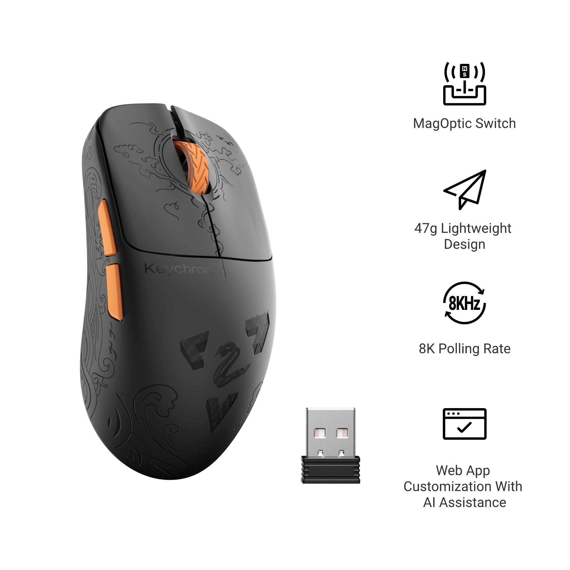 Keychron G3 HE 8K PixArt 3955 Wireless Mouse