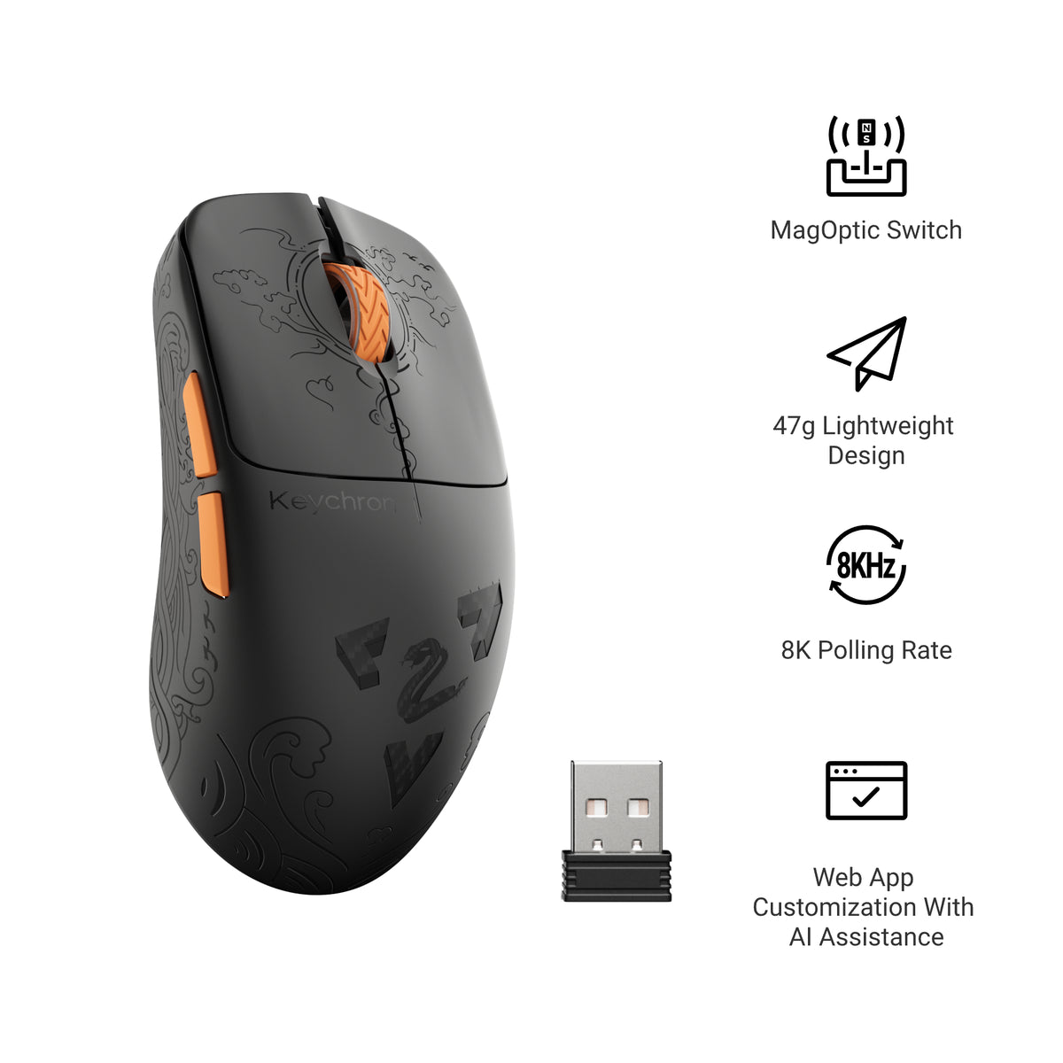 Keychron G3 HE 8K PixArt 3955 Wireless Mouse