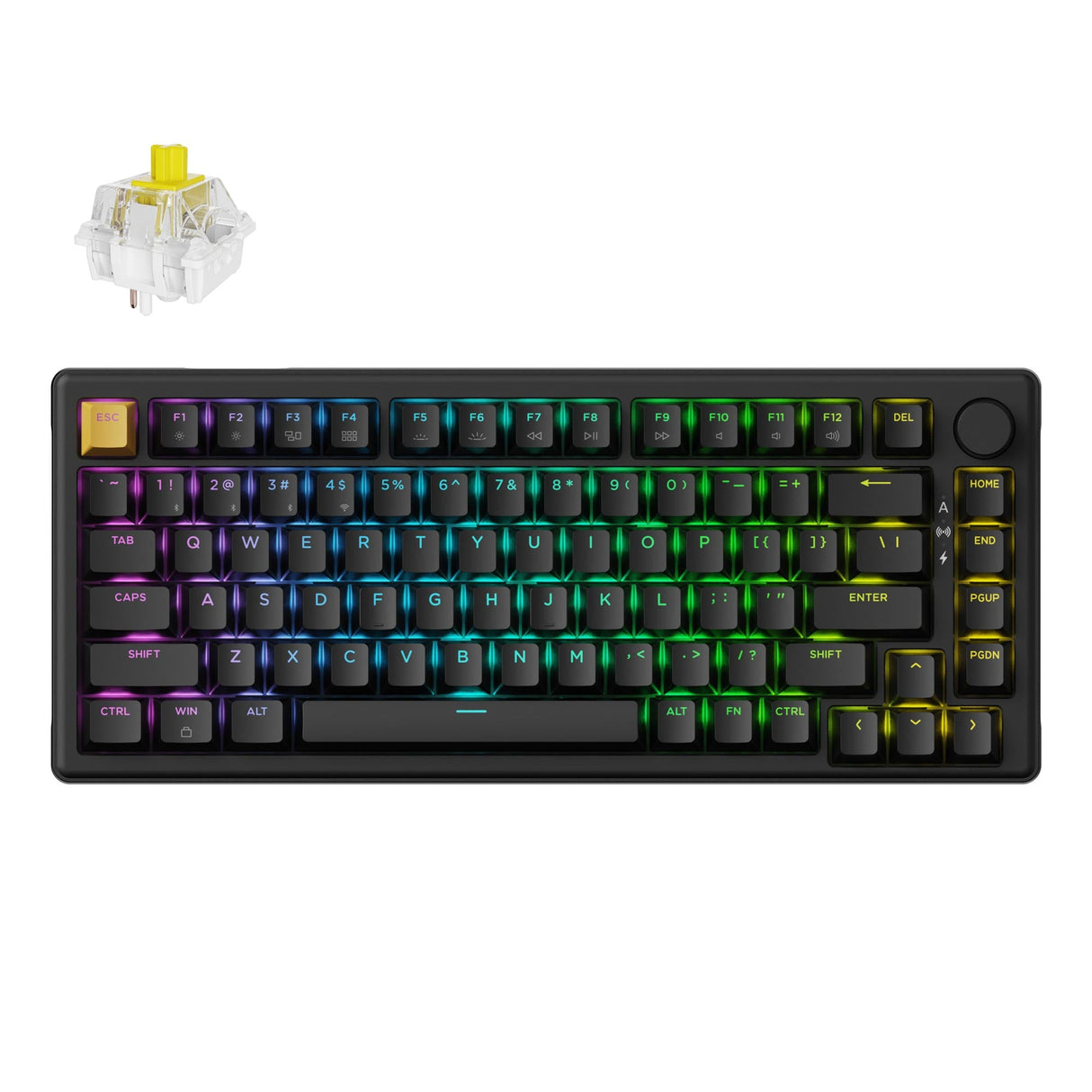 Keychron J2 QMK Wireless Custom Mechanical Keyboard RGB Backlight Black Keychron Super Banana
