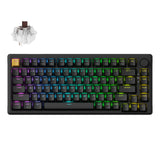 Keychron J2 QMK Wireless Custom Mechanical Keyboard RGB Backlight Black Keychron Super Brown