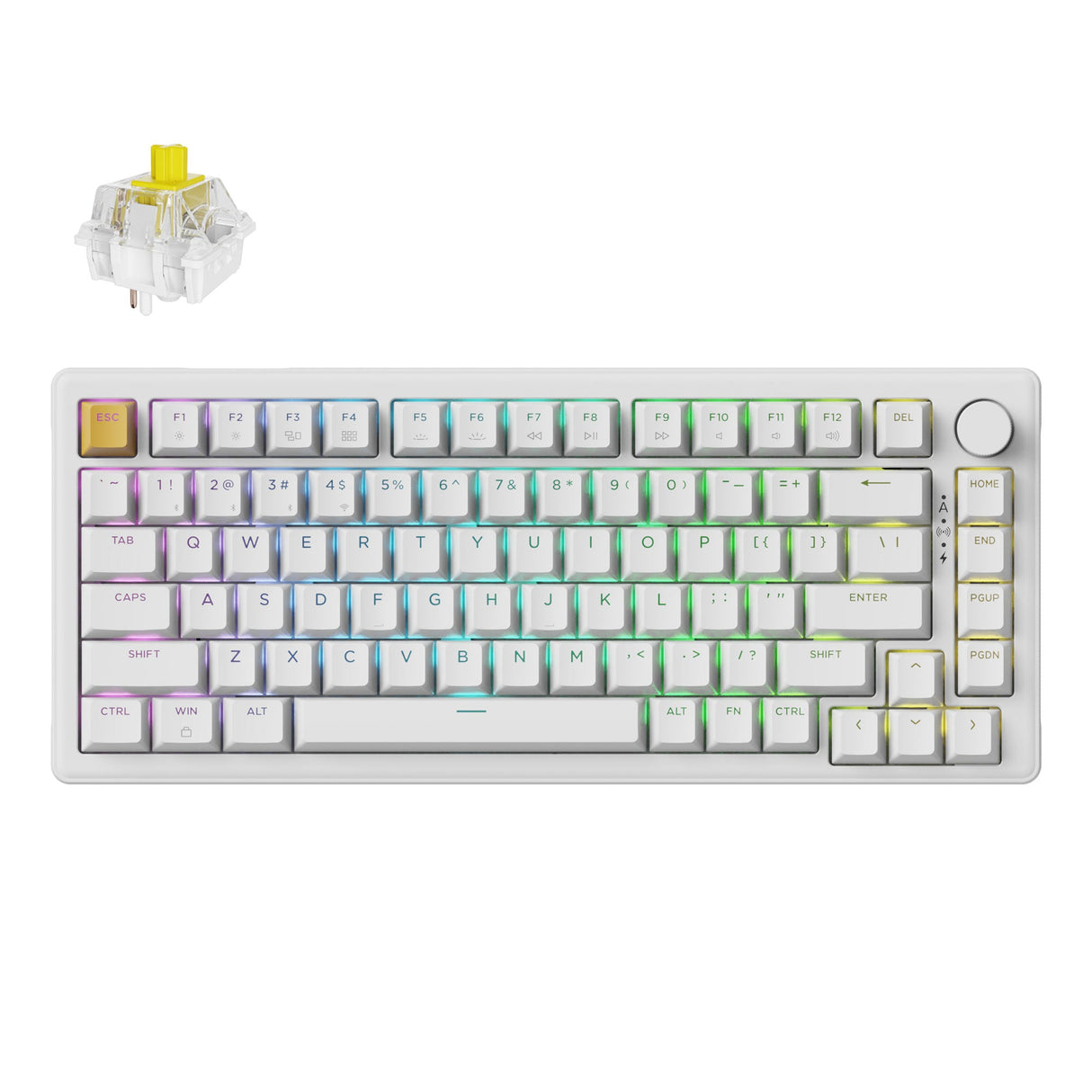 Keychron J2 QMK Wireless Custom Mechanical Keyboard RGB Backlight White Keychron Super Banana