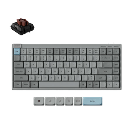 Keychron J9 Wireless Hot-swappable RGB Backlight Brown Switch - Gray