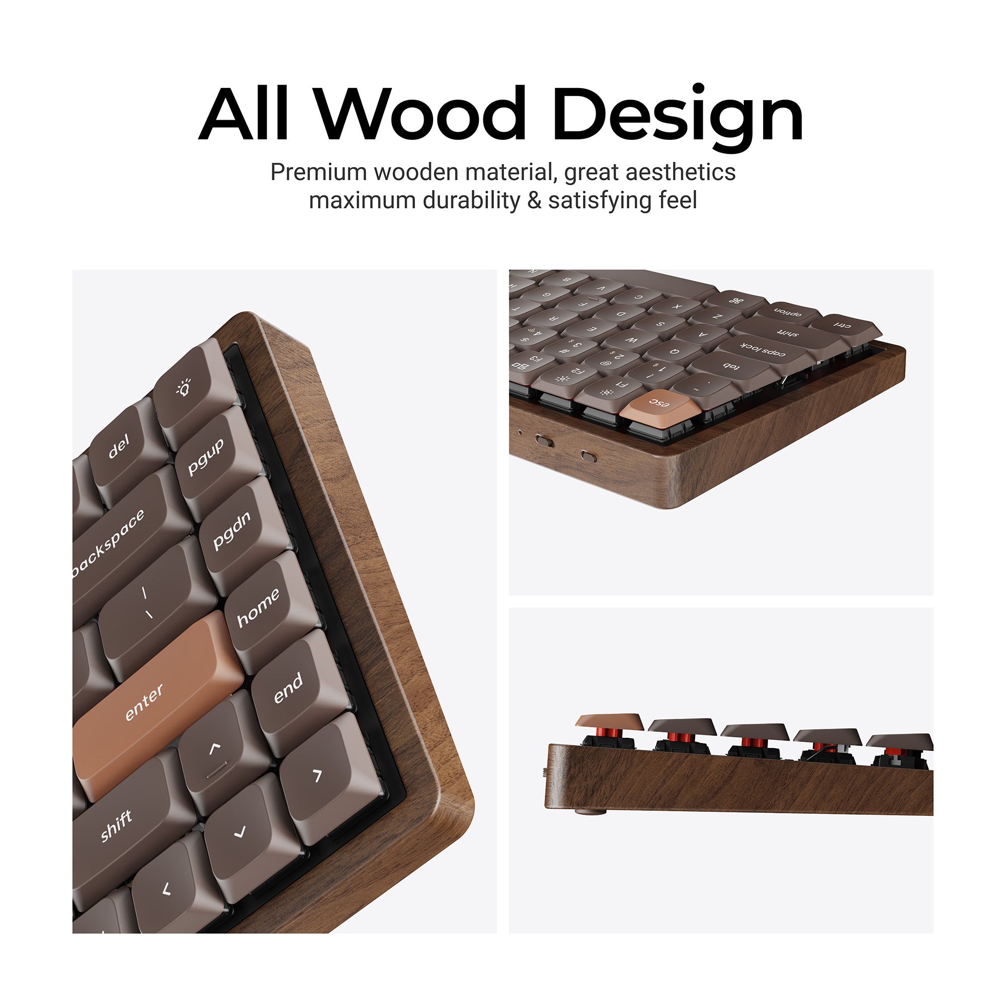 Keychron K3 Max QMK Wireless Custom Mechanical Keyboard - All-Wood