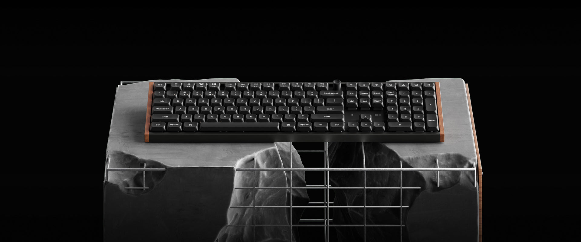 Keychron K5 Ultra 8K keyboard on a reflective black surface