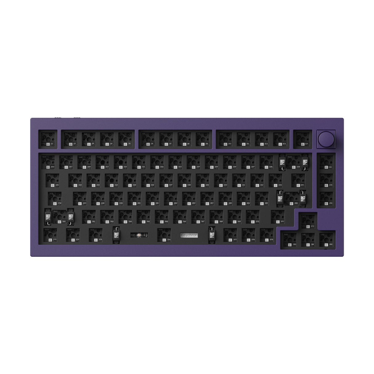 Keychron Q1 Max QMK/VIA Wireless Custom Mechanical Keyboard 75% Layout Aluminum Purple Barebone Knob for Mac Windows Linux