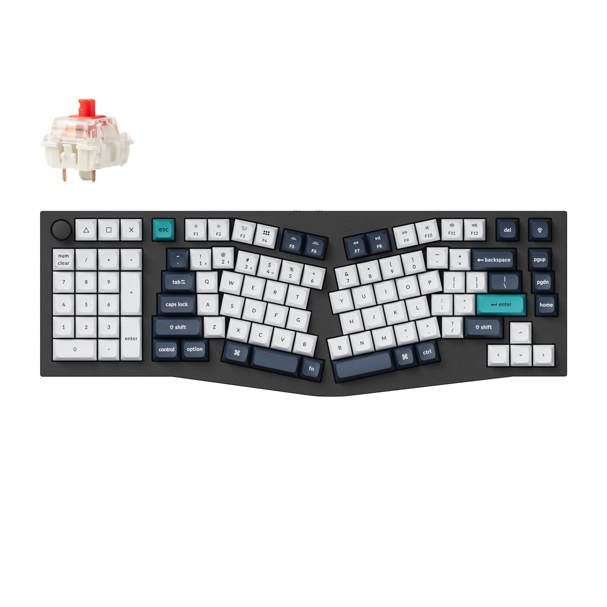 Keychron Q14 Max QMK Wireless Custom Mechanical Keyboard 96 Percent Alice Layout Aluminum Black Fully Assembled Knob for Mac Windows Linux Gateron Jupiter Red