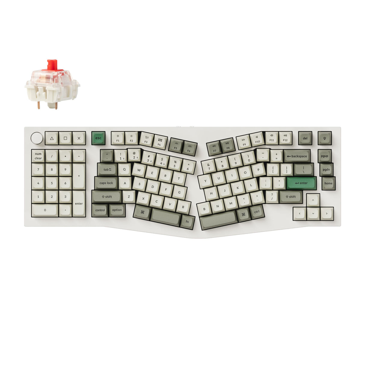 Keychron Q14 Max QMK Wireless Custom Mechanical Keyboard 96 Percent Alice Layout Aluminum White Fully Assembled Knob for Mac Windows Linux Gateron Jupiter Red