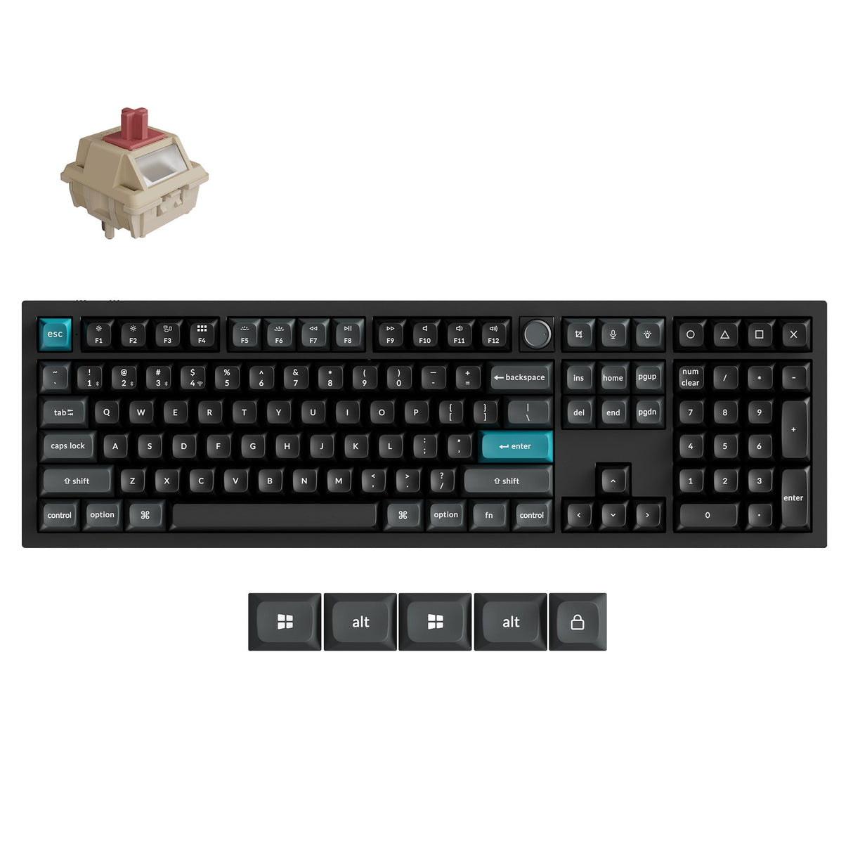 Keychron-Q6-Ultra-8K-Wireless-Custom-Mechanical-Keyboard-Black-Keychron-Silk-POM-Switch-Red