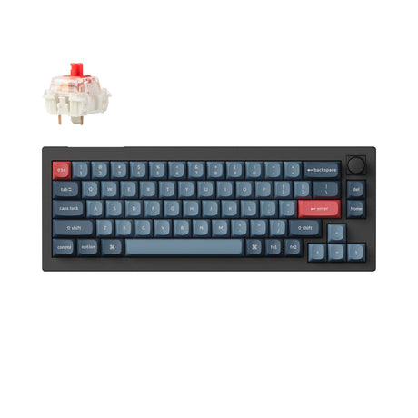 Keychron V2 Max QMK VIA Wireless Custom Mechanical Keyboard 65 Percent Layout Fully Assembled Knob for Mac Windows Linux Gateron Jupiter Red