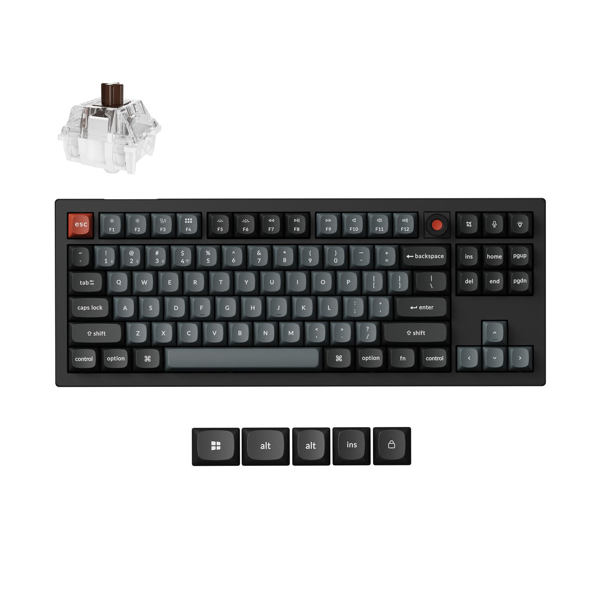 Keychron V3 8K Wired Hot-swappable RGB Backlight Brown Switch - Black