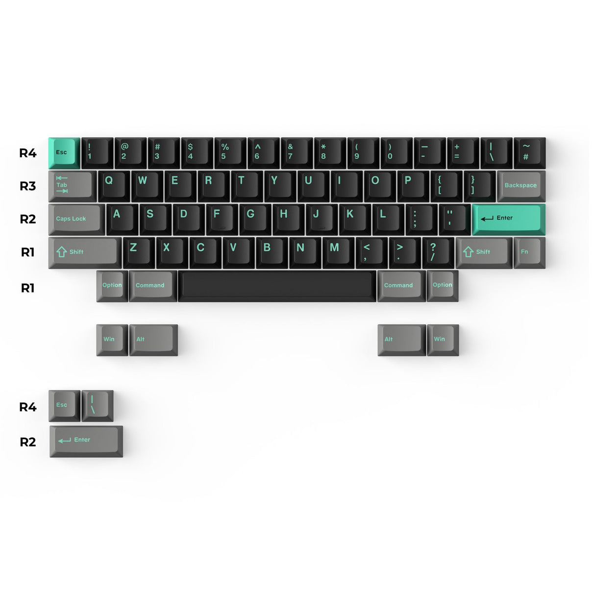 Keychron double shot PBT Cherry profile full set keycap set hacker for ANSI ISO HHKB layout