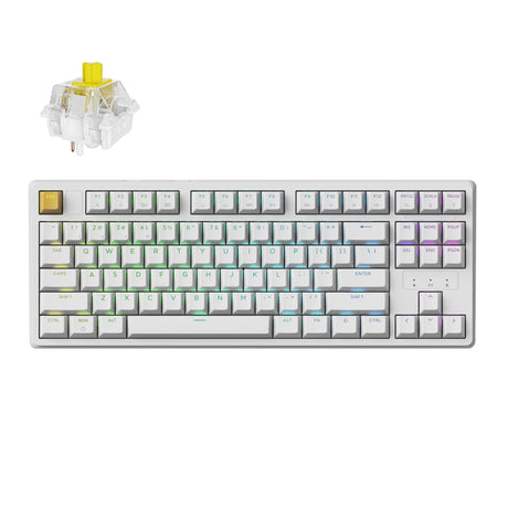 Keychron J4 QMK Wireless Custom Mechanical Keyboard RGB Backlight White Keychron Super Banana