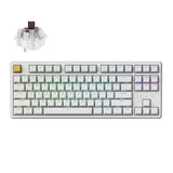 Keychron J4 QMK Wireless Custom Mechanical Keyboard RGB Backlight White Keychron Super Brown