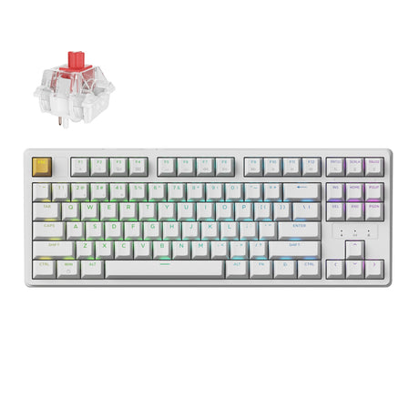 Keychron J4 QMK Wireless Custom Mechanical Keyboard RGB Backlight White Keychron Super Red