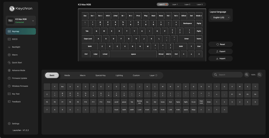 Keychron K3 Max QMK Wireless Custom Mechanical Keyboard - All-Wood Spe ...