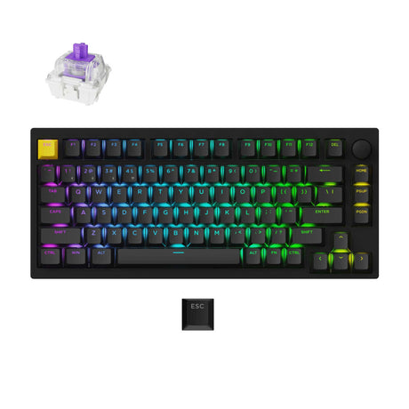 Lemokey P1 HE Wireless Custom Gaming Keyboard Black Aluminum Frame Gateron Double-Rail Magnetic Nebula Switch Shine-Through Double-Shot PBT Keycaps Version