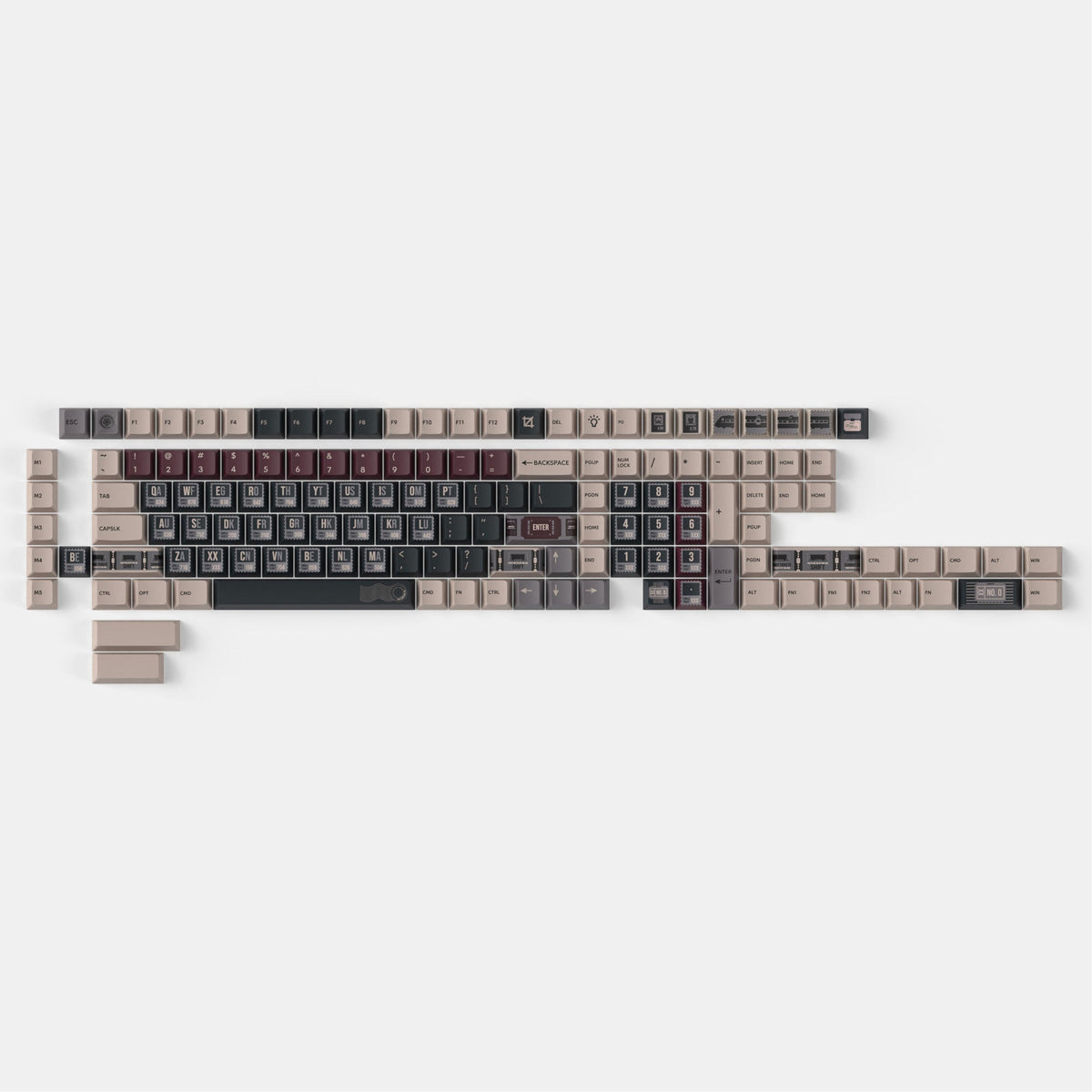 Keychron Vintage Stamp - Cherry Profile Dye-Sub PBT Full Keycap Set ...