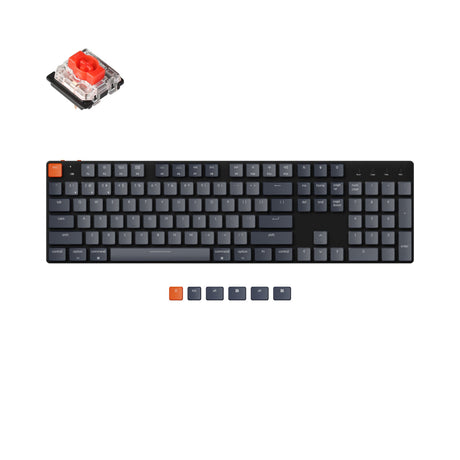 Keychron K5 SE Ultra Slim Low Profile Wireless Mechanical Keyboard For Mac Windows White Backlight Gateron Mechanical Switch Red