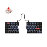 Keychron Q11 QMK/VIA 75% split custom mechanical keyboard full aluminum frame for Mac Window Linux fully assembled knob black Gateron G pro switch red