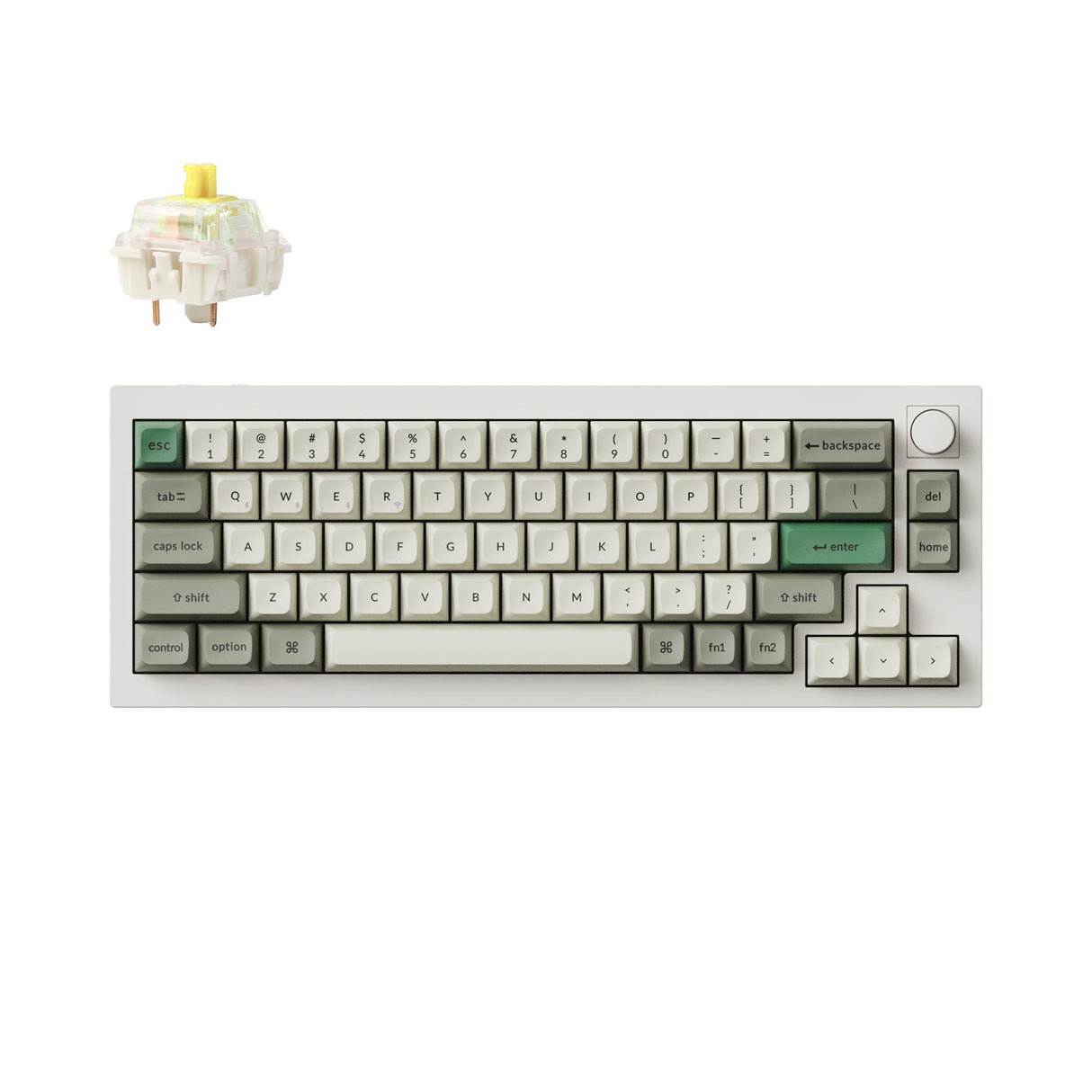 Keychron Q2 Max QMK VIA Wireless Custom Mechanical Keyboard 65% Layout Aluminum White Fully Assembled Knob for Mac Windows Linux Gateron Jupiter Banana