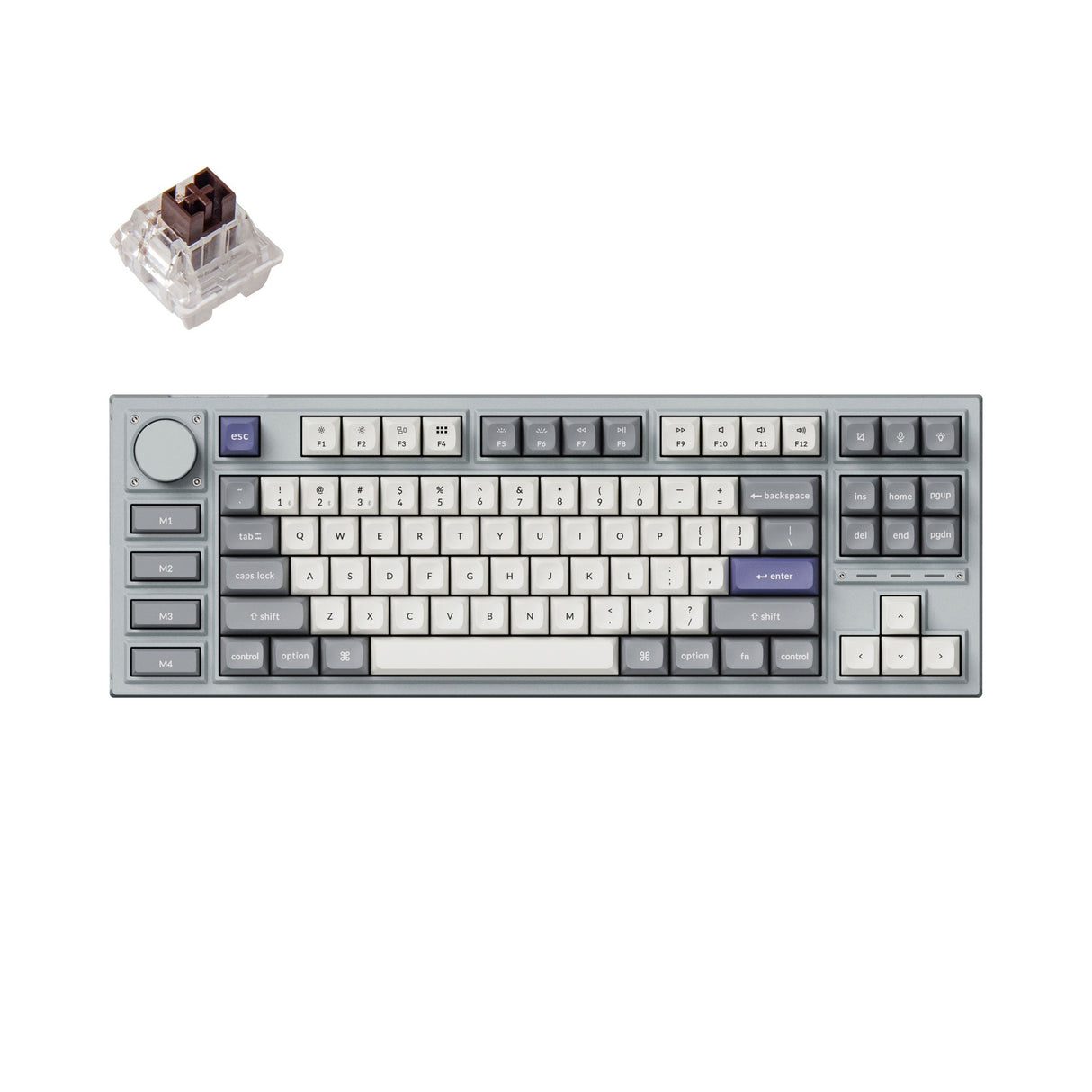 Keychron Q3 Pro QMK/VIA wireless custom mechanical keyboard tenkeyless layout full aluminum special edition grey frame for Mac Windows Linux RGB hot-swappable K Pro switch brown