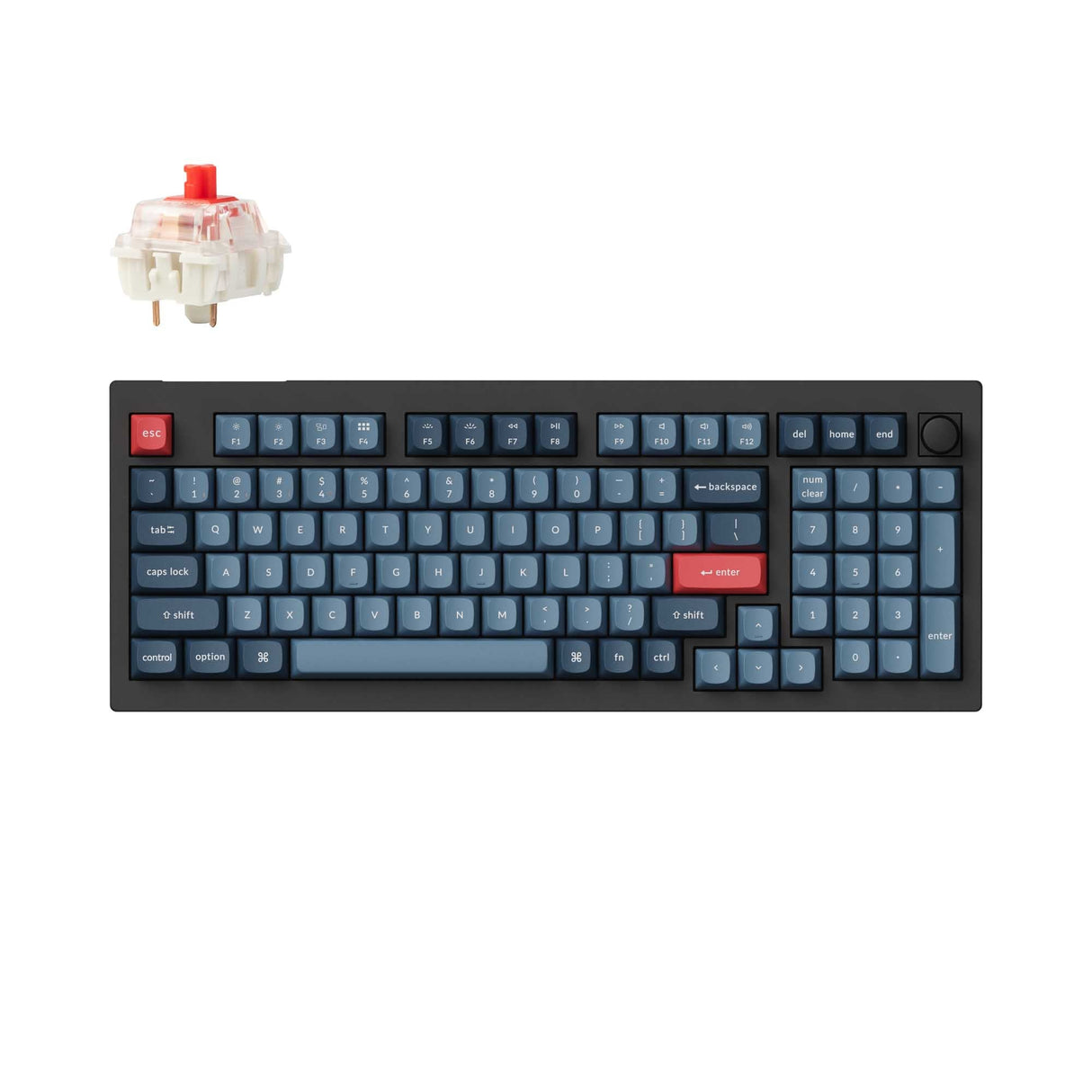 Keychron V5 Max QMK/VIA Wireless Custom Mechanical Keyboard 96% Layout Fully Assembled Knob for Mac Windows Linux Gateron Jupiter Red