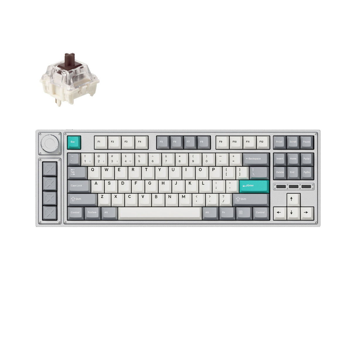 Lemokey L3 QMK/VIA Wireless Custom Mechanical Keyboard Gateron Jupiter Brown Switch-Space Silver