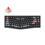 Q8-C1-Keychron Q8 QMK/VIA custom mechanical keyboard Alice layout full aluminum frame for Mac Windows Linux fully assembled black Gateron G Pro switch red