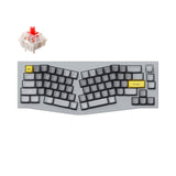 Keychron Q8 QMK/VIA custom mechanical keyboard Alice layout knob version full aluminum grey frame for Mac Windows Linux fully assembled  B Gateron G Pro switch red